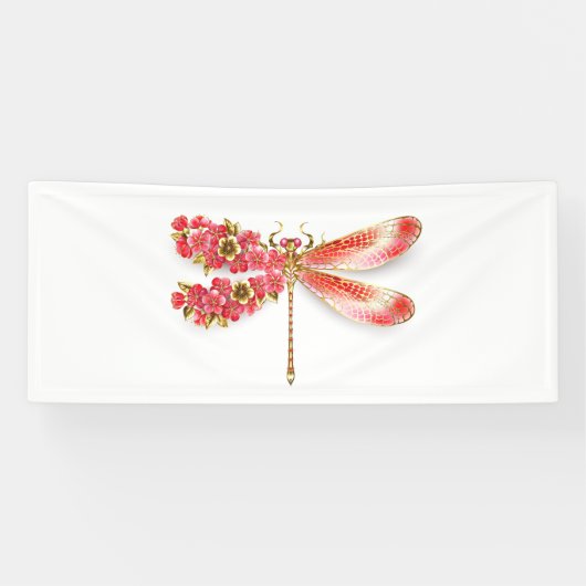 Blume Dragonfly mit Schmucksakura Banner (Horizontal)