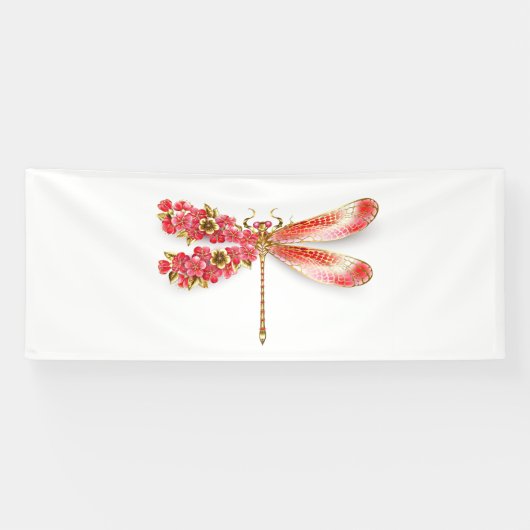 Blume Dragonfly mit Schmucksakura Banner (Horizontal)