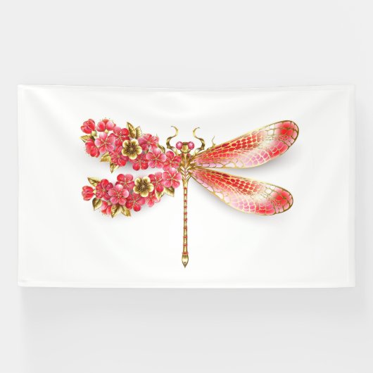 Blume Dragonfly mit Schmucksakura Banner (Horizontal)