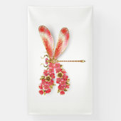Blume Dragonfly mit Schmucksakura Banner (Vertikal)