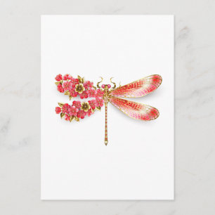Blume Dragonfly mit Schmucksakura Begleitkarte