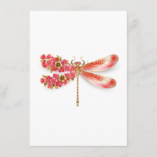 Blume Dragonfly mit Schmucksakura Begleitkarte (Vorderseite)