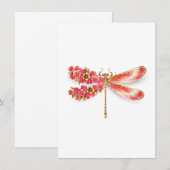 Blume Dragonfly mit Schmucksakura Begleitkarte (Vorne/Hinten)