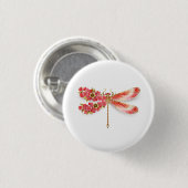 Blume Dragonfly mit Schmucksakura Button (Vorne & Hinten)
