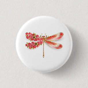Blume Dragonfly mit Schmucksakura Button