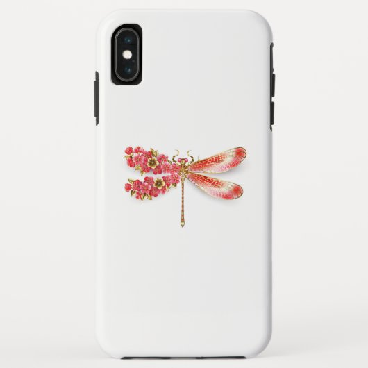 Blume Dragonfly mit Schmucksakura Case-Mate iPhone Hülle (Rückseite)