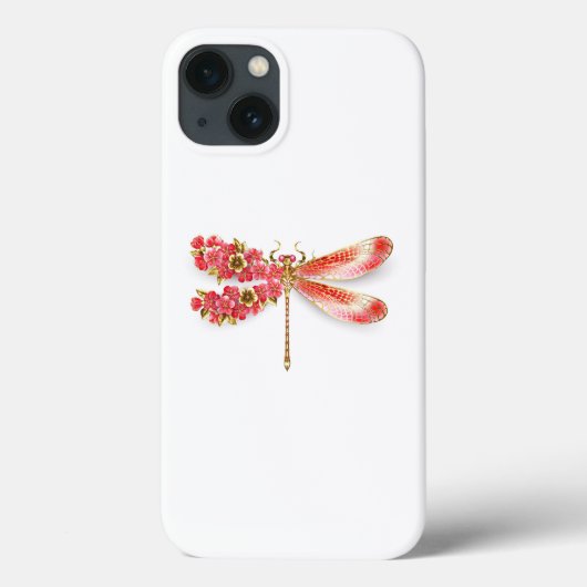 Blume Dragonfly mit Schmucksakura Case-Mate iPhone Hülle (Rückseite)