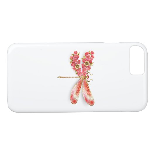 Blume Dragonfly mit Schmucksakura Case-Mate iPhone Hülle (Rückseite (Horizontal))
