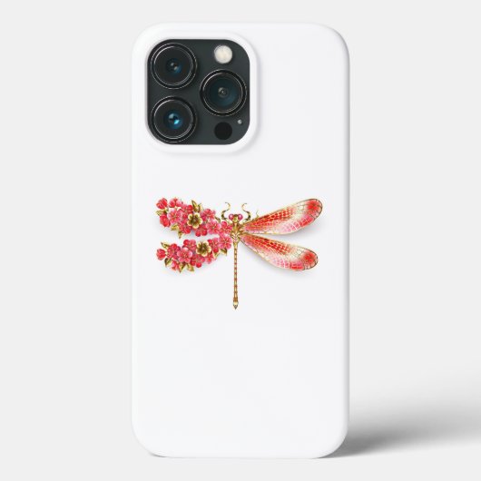 Blume Dragonfly mit Schmucksakura Case-Mate iPhone Hülle (Rückseite)