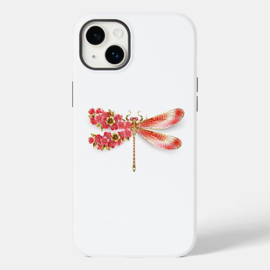 Blume Dragonfly mit Schmucksakura Case-Mate iPhone Hülle (Rückseite)