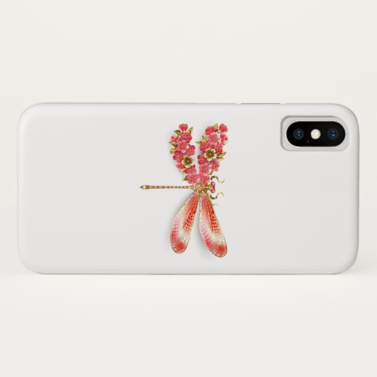 Blume Dragonfly mit Schmucksakura Case-Mate iPhone Hülle (Rückseite (Horizontal))