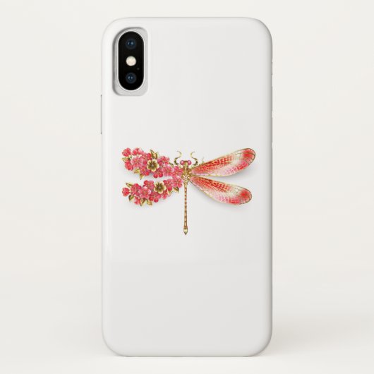 Blume Dragonfly mit Schmucksakura Case-Mate iPhone Hülle (Rückseite)