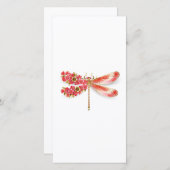 Blume Dragonfly mit Schmucksakura Dankeskarte (Vorne/Hinten)