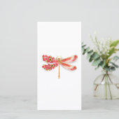 Blume Dragonfly mit Schmucksakura Dankeskarte (Stehend Vorderseite)