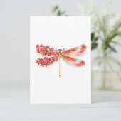 Blume Dragonfly mit Schmucksakura Dankeskarte (Stehend Vorderseite)