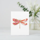 Blume Dragonfly mit Schmucksakura Dankeskarte (Stehend Vorderseite)