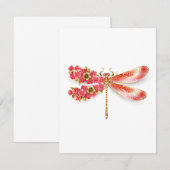 Blume Dragonfly mit Schmucksakura Dankeskarte (Vorne/Hinten)