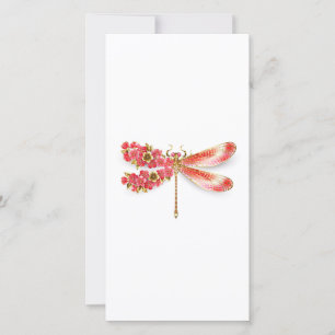 Blume Dragonfly mit Schmucksakura Feiertagskarte
