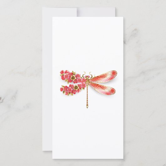 Blume Dragonfly mit Schmucksakura Feiertagskarte (Vorderseite)