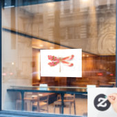 Blume Dragonfly mit Schmucksakura Fensteraufkleber (Café-Fenster)