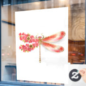 Blume Dragonfly mit Schmucksakura Fensteraufkleber (Café-Fenster)