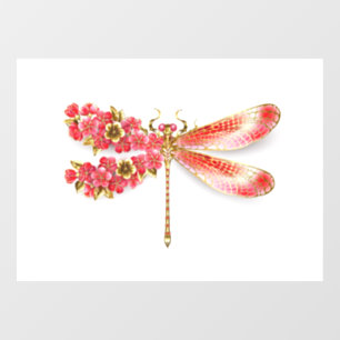 Blume Dragonfly mit Schmucksakura Fensteraufkleber