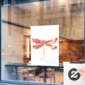 Blume Dragonfly mit Schmucksakura Fensteraufkleber (Café-Fenster)