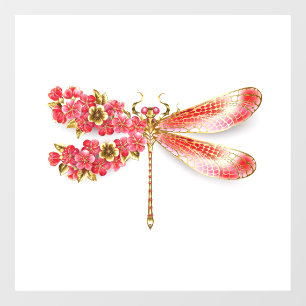 Blume Dragonfly mit Schmucksakura Fensteraufkleber