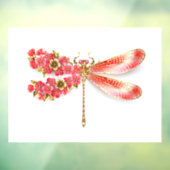Blume Dragonfly mit Schmucksakura Fensteraufkleber (Blatt 3)
