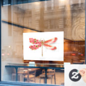 Blume Dragonfly mit Schmucksakura Fensteraufkleber (Café-Fenster)