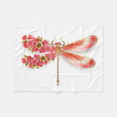 Blume Dragonfly mit Schmucksakura Fleecedecke (Vorderseite (Horizontal))
