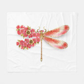 Blume Dragonfly mit Schmucksakura Fleecedecke (Vorderseite (Horizontal))