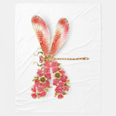 Blume Dragonfly mit Schmucksakura Fleecedecke (Vorderseite)