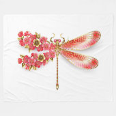 Blume Dragonfly mit Schmucksakura Fleecedecke (Vorderseite (Horizontal))