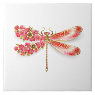 Blume Dragonfly mit Schmucksakura Fliese