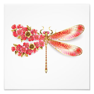 Blume Dragonfly mit Schmucksakura Fotodruck