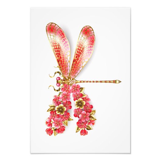 Blume Dragonfly mit Schmucksakura Fotodruck (Vorne)