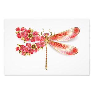 Blume Dragonfly mit Schmucksakura Fotodruck