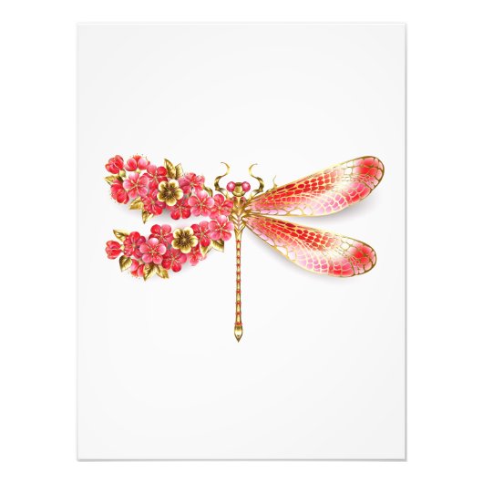 Blume Dragonfly mit Schmucksakura Fotodruck (Vorne)