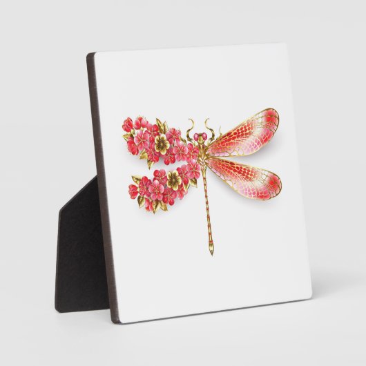 Blume Dragonfly mit Schmucksakura Fotoplatte (Vorderseite)
