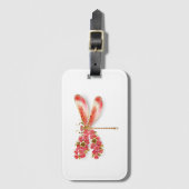 Blume Dragonfly mit Schmucksakura Gepäckanhänger (Vorderseite Vertikal)
