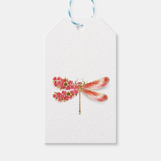 Blume Dragonfly mit Schmucksakura Geschenkanhänger (Vorderseite)