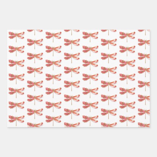 Blume Dragonfly mit Schmucksakura Geschenkpapier Set (Vorderseite)