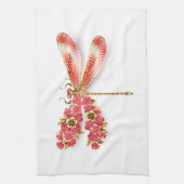 Blume Dragonfly mit Schmucksakura Geschirrtuch (Vertikal)