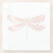 Blume Dragonfly mit Schmucksakura Glasuntersetzer (Rückseite)