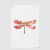 Blume Dragonfly mit Schmucksakura Golfhandtuch (Vorderseite)