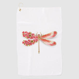 Blume Dragonfly mit Schmucksakura Golfhandtuch