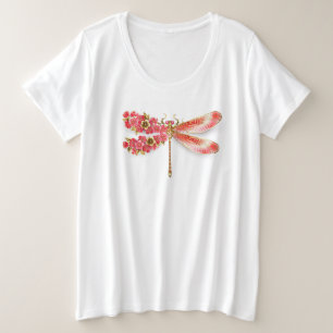 Blume Dragonfly mit Schmucksakura Große Größe T-Shirt