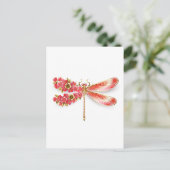 Blume Dragonfly mit Schmucksakura Hinweiskarte (Stehend Vorderseite)