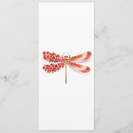 Blume Dragonfly mit Schmucksakura Hinweiskarte (Vorderseite)